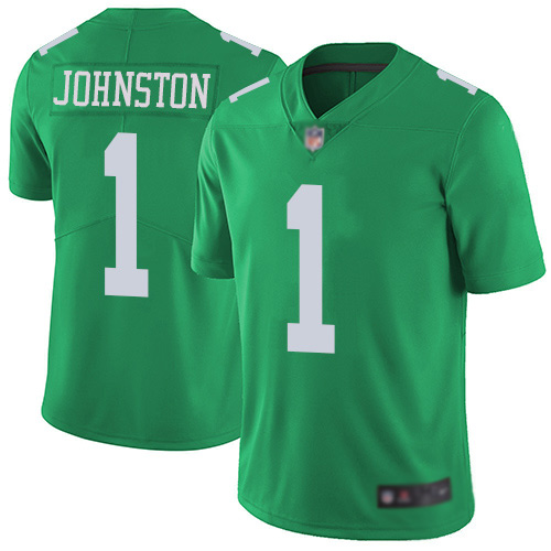 Men Philadelphia Eagles #1 Cameron Johnston Limited Green Rush Vapor Untouchable NFL Jersey Football->philadelphia eagles->NFL Jersey